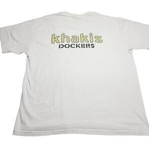 Vintage Dockers Khakis Promo T-Shirt Made in USA Hanes Size XL Y2k